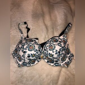 Cacique plunge bra with floral print